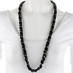 Erickson Beamon Limelight Woven Leather Chain Neck